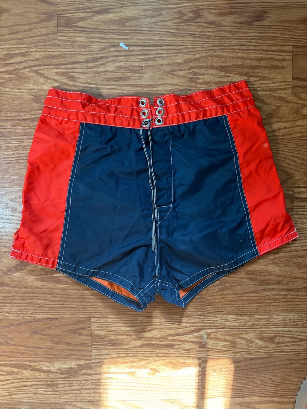 Birdwell Red and Navy Athletic Swim Shorts